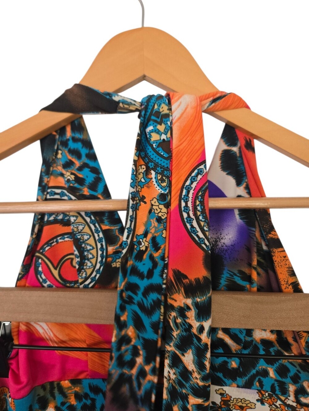✨ IB Diffusion Halter Maxi Dress | Animal Print Paisley | Tropical Statement Dre - Picture 4 of 9
